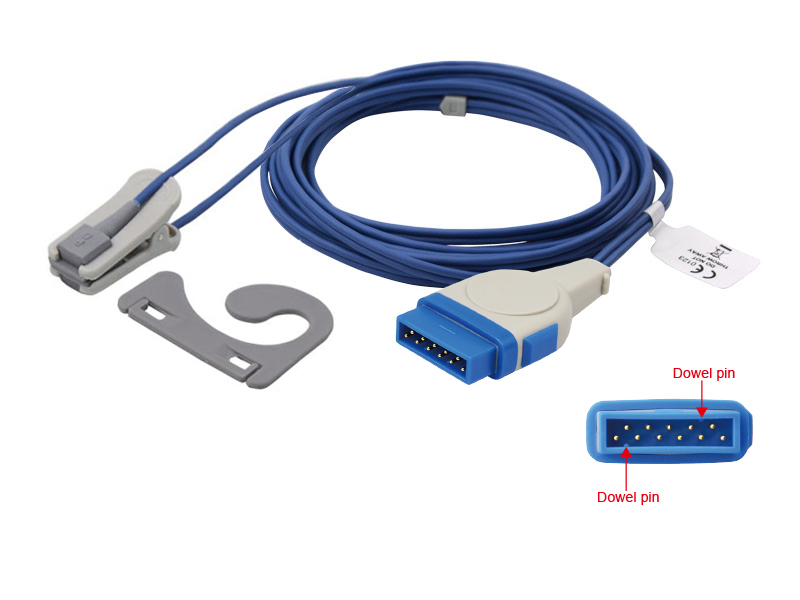 GE Marquette Masimo tech Compatible Direct-Connect SpO2 Sensor-Adult Ear Clip